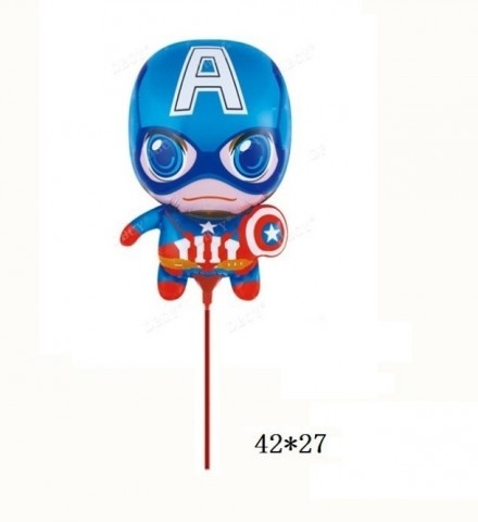 Шарик на палочке Капитан Америка (самодув, воздух)