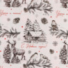 Бумага упаковочная глянцевая двухсторонняя Зимний лес, Белый/красный