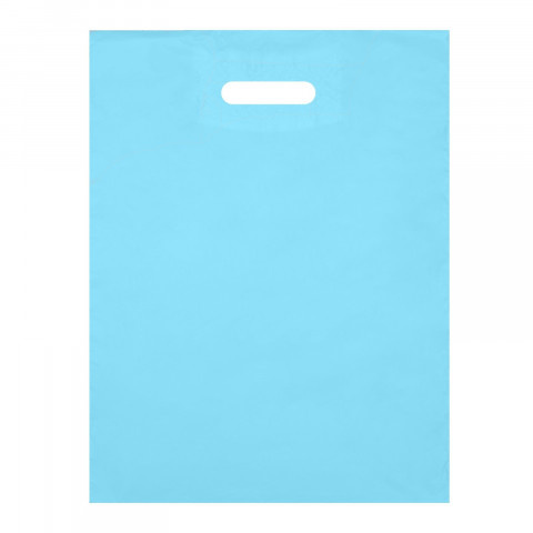 Пакет полиэтиленовый, с вырубной ручкой, голубой