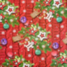 Бумага упаковочная глянцевая двусторонняя Вязанка на красном с новым годом
