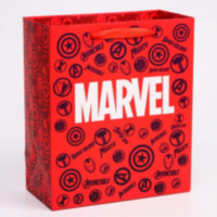 Пакет ламинированный вертикальный "Супер-герои", Мстители, красный