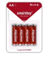 Упаковка 4 шт Батарейка АА Алкалиновая  (пальчиковая) Smartbuy
