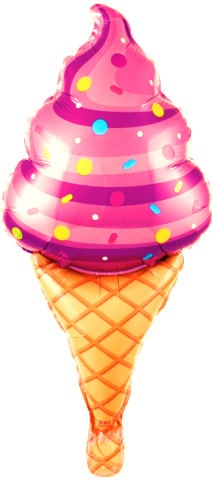 Мини-фигура, Мороженое, Вафельный рожок, Розовый
